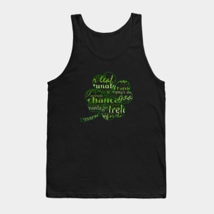 Irish St patricks day worded 4 leaf shamrock Tank Top